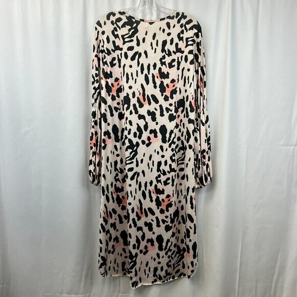 OC Order Plus Womens Pink Leopard Print Long Sleeve High Low Tunic Top Sz Small - Picture 5 of 9